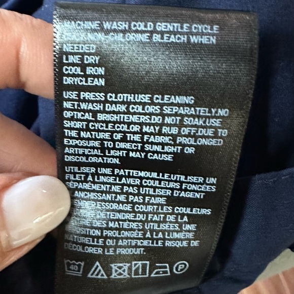 UNIQLO COTTON  MIDI CIRCLE SKIRT NAVY LINED BUTTON FRONT  SZ XS - Picture 7 of 7